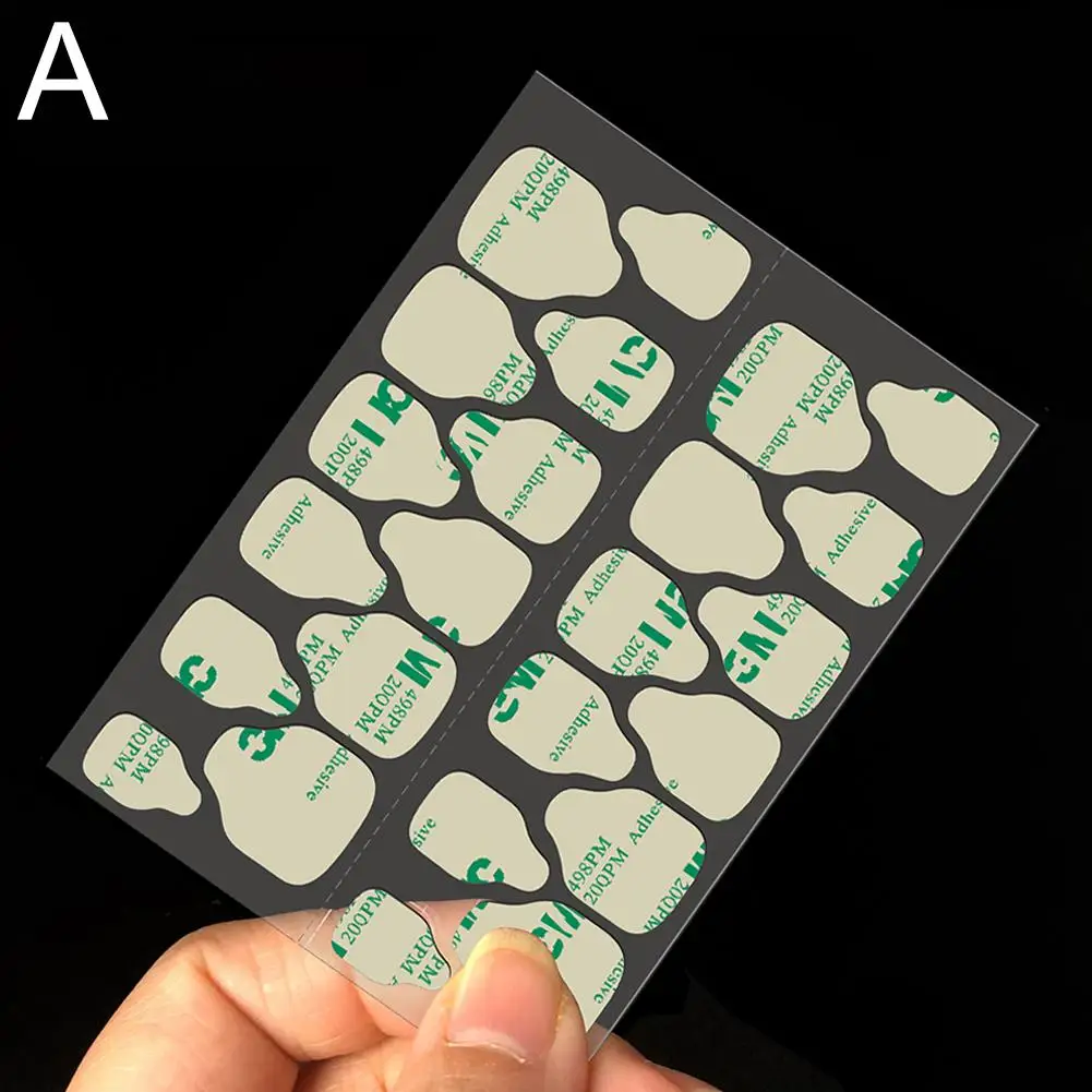 Versione aggiornata Non danneggiano mai le tue unghie Punta falsa Colla per unghie Sostituzione Gelatina impermeabile Nail Art Stiers Profional 24 adesivi