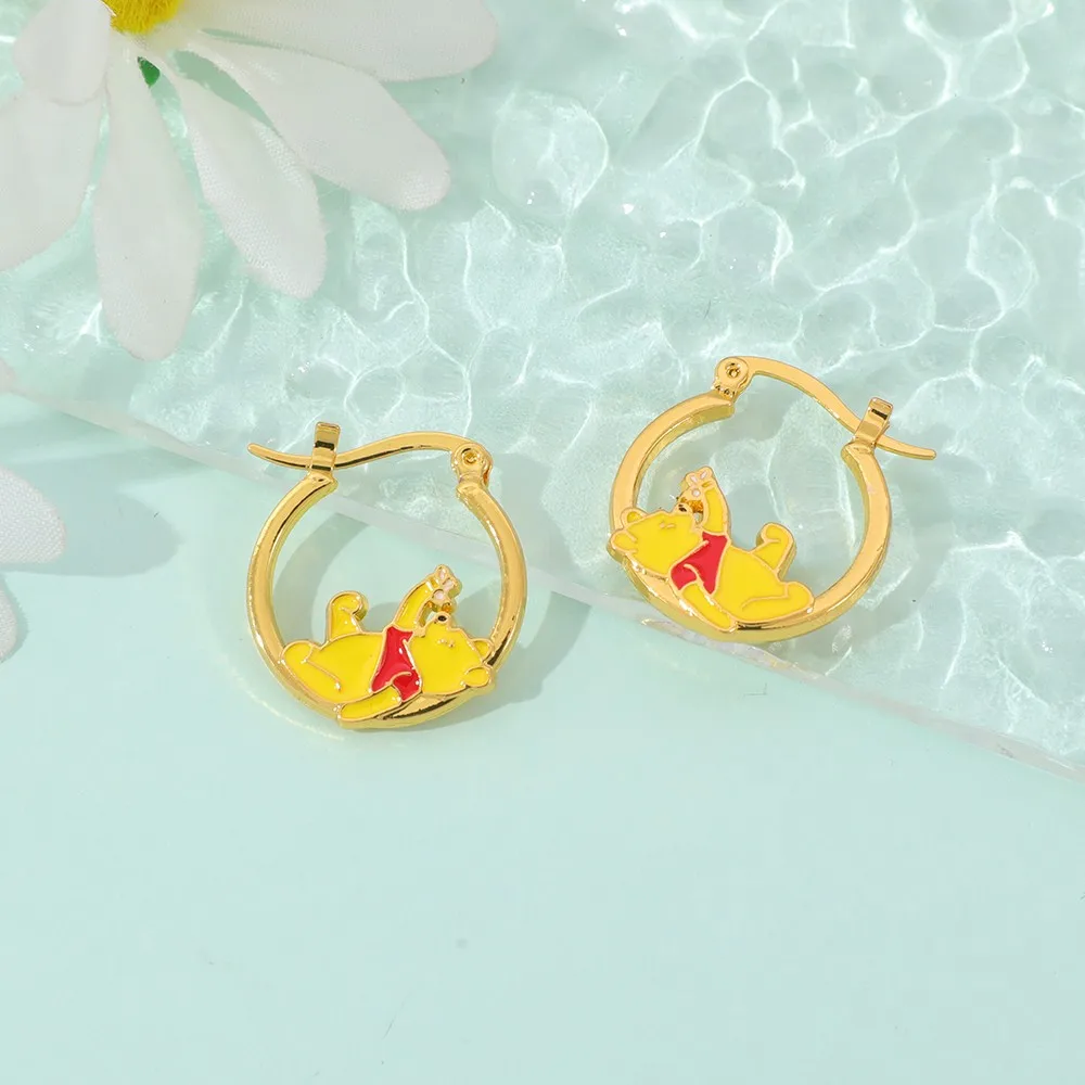 1 pair of cartoon Winnie the Pooh Themed Earrings, cute and unique earrings, cosplay accessory, girlfriend gift view 6