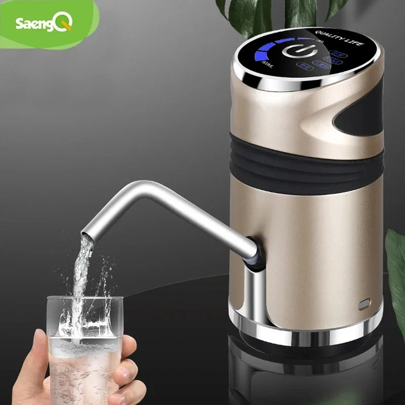 saengQ Automatic Electric Water Pump USB Charging Button Dispenser Gallon Bottle Drinking Switch For Water Pumping Device