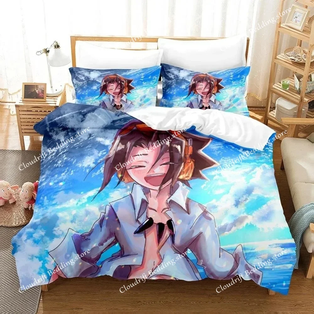 

Personality 3D Printing Shaman King Bedding Set Cartoon Anime Adult Kid Bedroom Duvet cover Sets Home Textiles