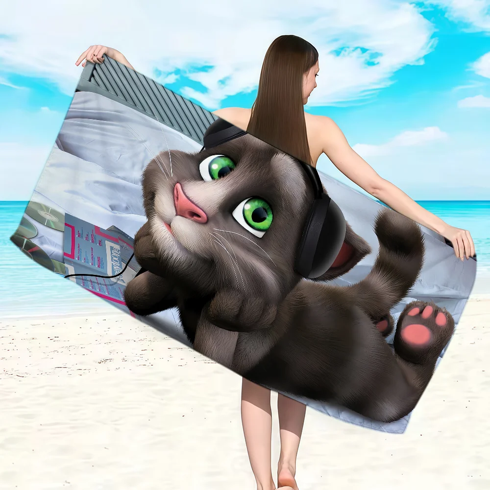 Game T-Talking T-Tom and F-Friends Towel Soft Lightweight Anti-Sand Large Beach Towel Quick-Drying Bath Sports Family