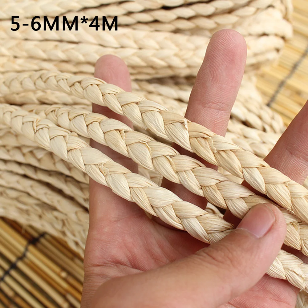 1PC 4M 3 Strand Corn Husk Straw Material Rattan Weaving Braid Straw Materials For Furniture Bag DIY Handmade Decor Craft