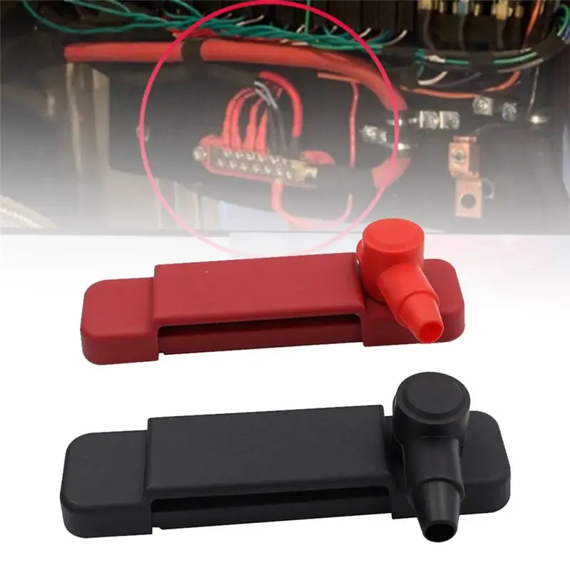 AT92-12 Terminal Distribution Block Bus Bar DC 48V 12P Wiring Bars Busbar With Covers + Ring Terminals For RV Yacht Spare Parts