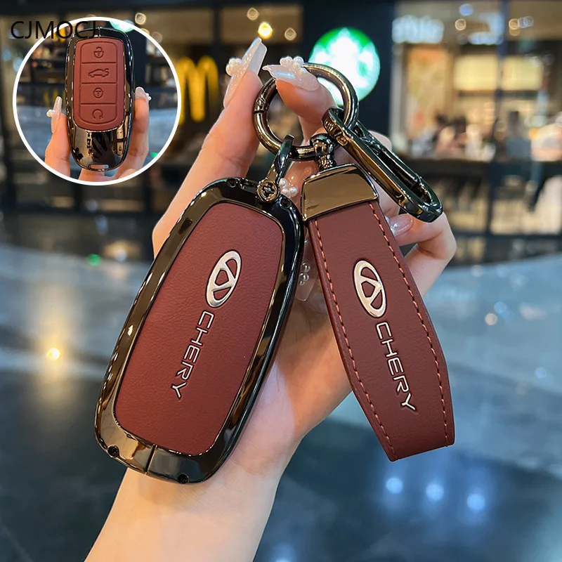 حافظة مفاتيح ممتازة لهاتف Chery Tiggo 8 Plus/Tiggo 9/Explore 06/Fengyun A8/T6/Omoda/Arrizo 5/8 - غطاء حماية لسلسلة المفاتيح