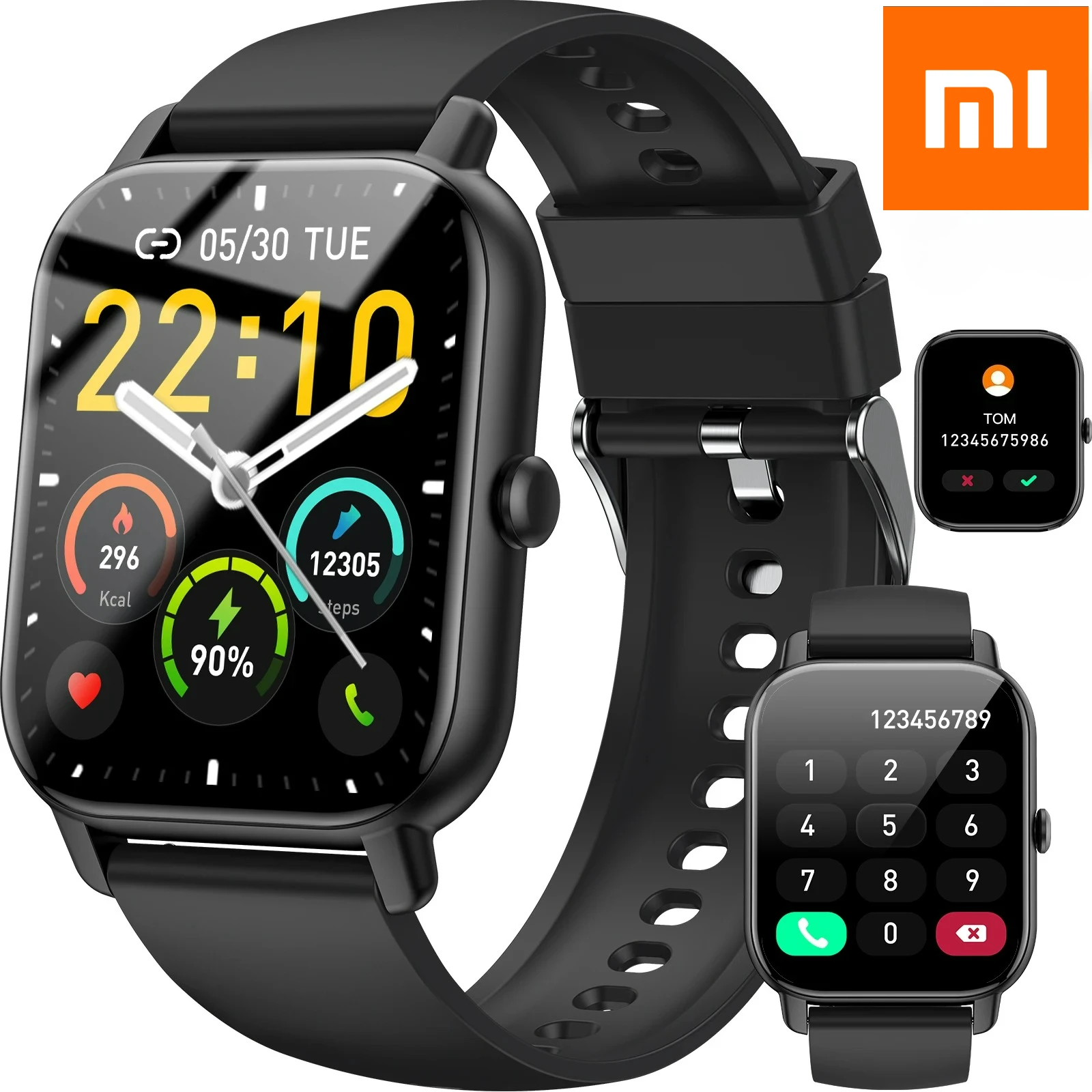 

Умные часы Xiaomi, спортивные часы 1,85 дюйма для водонепроницаемости IP68, спортивные режимы 110+, фитнес-трекер активности, ультратонкие часы.