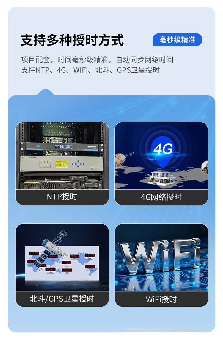 Global world satellite LED electronic time clock GPS Beidou timing network synchronization multi-time zone digital