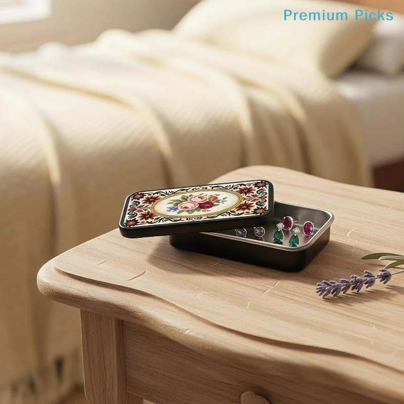 portableBlack Rose Fire Wood Box Heart-Shaped Retro Design Ideal for Romantic Settings