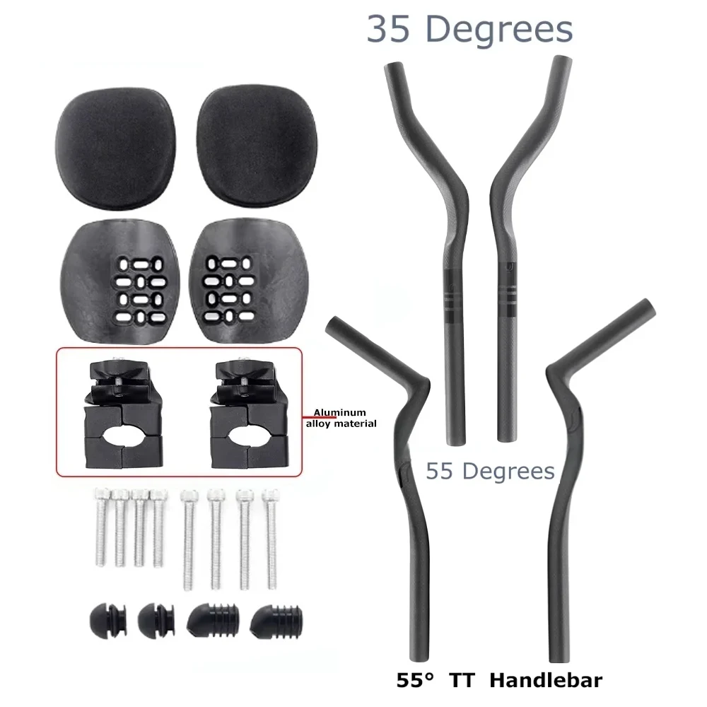 

Руль-удлинитель DE Super Light TT, 494 г, регулируемый 35/55 ° Карбоновый руль Aero для велосипеда для гонок на время