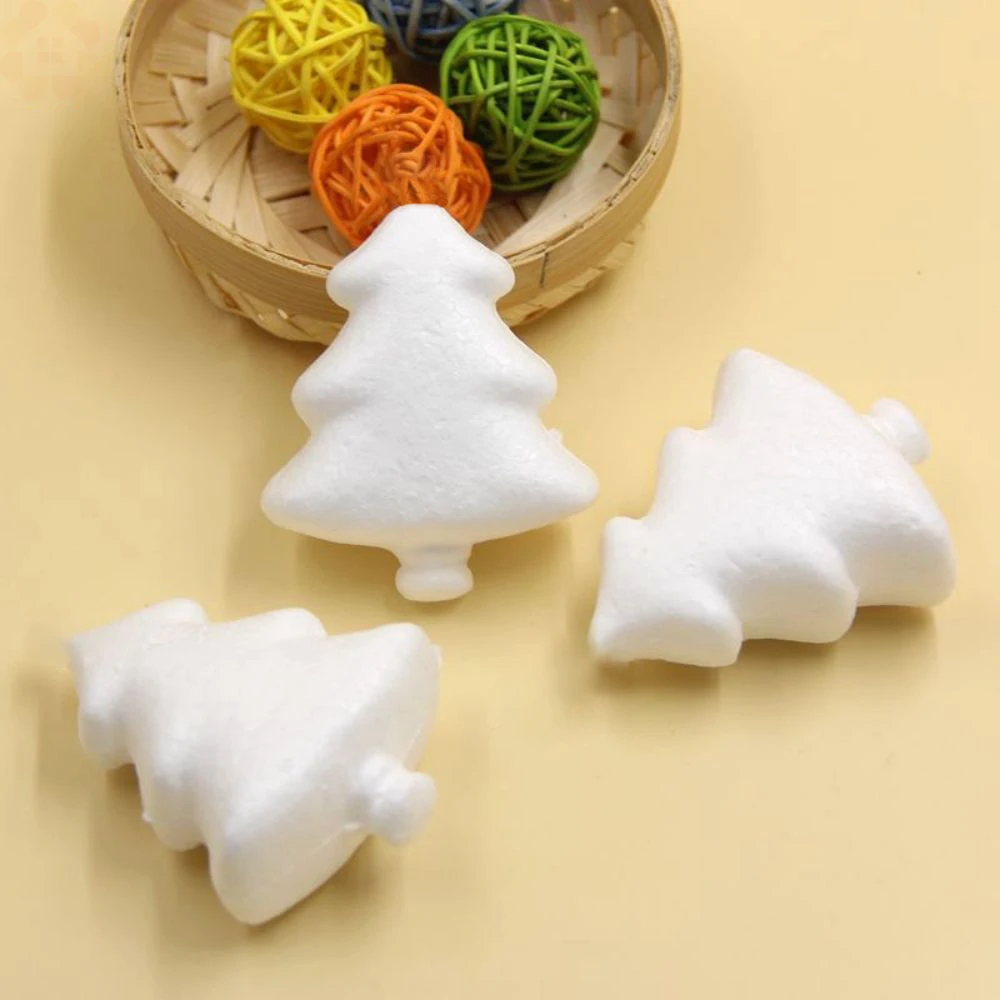 10PCS 65MM Mini Tree White Christmas Tree Modelling Polystyrene Styrofoam Foam Ball DIY Christmas Party Decorations Kids Gift