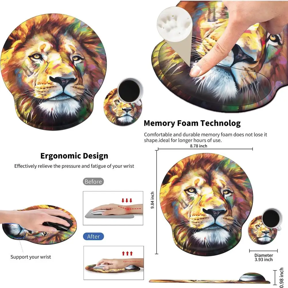 

Ergonomic Gel Wrist Support Mouse Pad with Non-Slip Base for Comfortable Gaming and Laptop Use