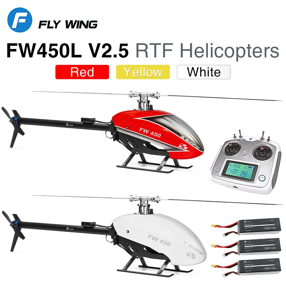 

Fly Wing FW450L V2.5 RC Helicopters for Adults Remote Control RTF FBL 3D GPS APP Automatic Return w/H1 Flight Control System 6CH