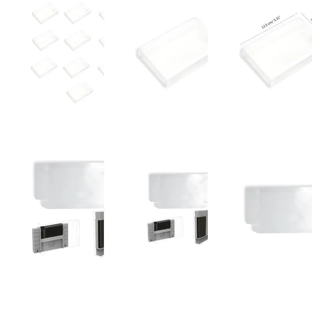 

Y1UB 10Pcs/pack Clear Protective Cover Case Transparent PET Plastic Game Cartridge Sleeve Protectors for SNES Game Card Box
