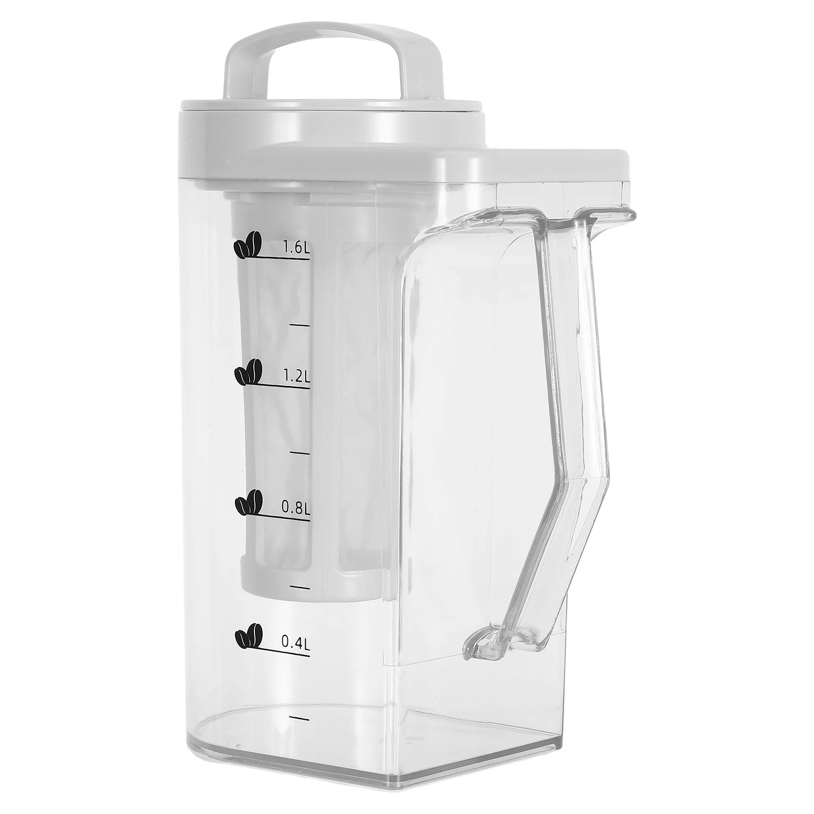 

Plastic Cold Brew Coffee Pitcher 1.6L Measurement Scale Home Use Fridge Jug Multi Functional Cold Brew Tea Pot Portable Beverage