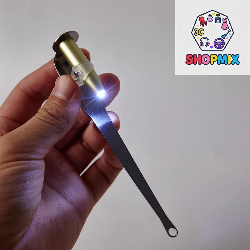 

Инструмент для удаления ушной серы и камней из миндалин с LED-подсветкой, из нержавеющей стали, для чистки полости рта