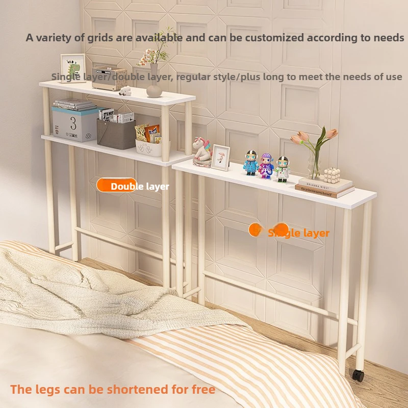 Bedside Gap Organizer Multifunctional Narrow Console Table Slim Living Room Storage Shelf Space-saving Bedroom Bedside Rack
