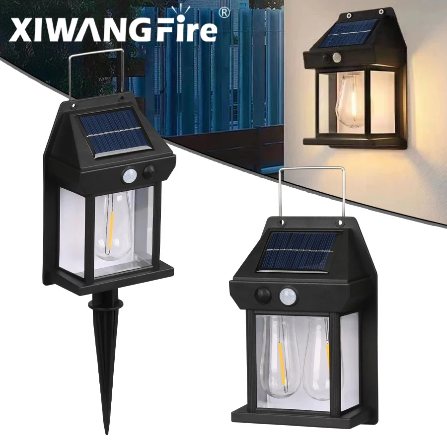 XIWANGFIRE Solar 1/2PCS Bulb Night Light Intelligent Motion Sensor Wall Light 3 Modes Waterproof Courtyard Garden Decoration