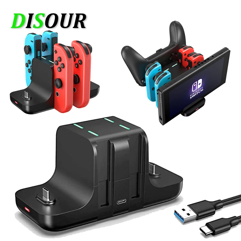 Per Nintend Switch joycon Charger controller a 4 porte Dock Station di ricarica per Switch Holder Charger Switch NS OLED accessori