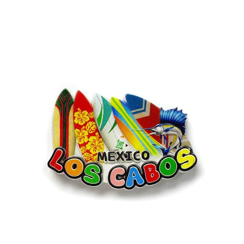 

Mexico Los Cabos Tourist Souvenir High-Value Surfboard Fridge Magnet Decorative Gift Collection