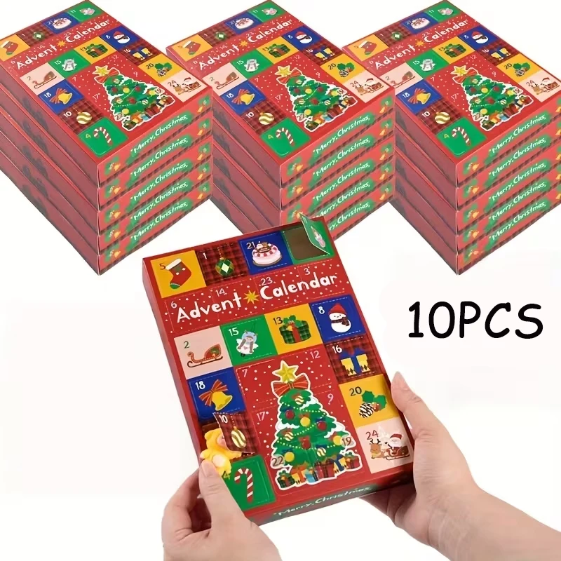 1–10 Stück große Weihnachts-Adventskalender-Boxen mit 24 Fächern, befüllbare leere Box mit Zahlen, für Kinder, Neujahr, Party, Geschenk, Heimdekoration