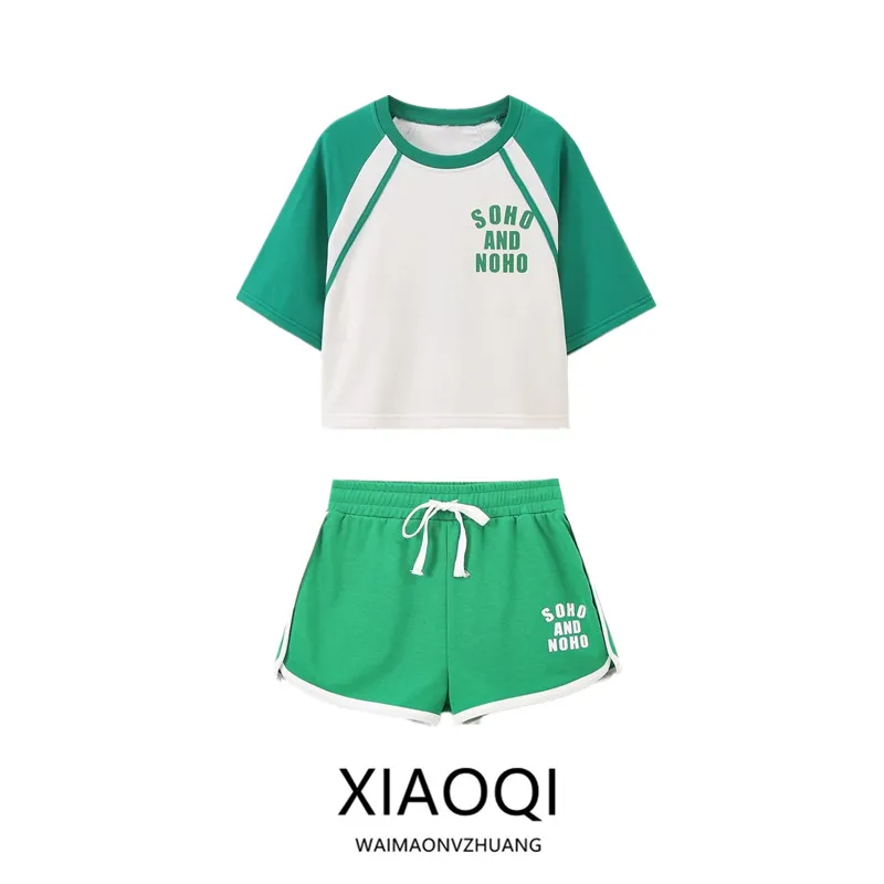 

Comfortable Casual Versatile Women's T-irt Sports orts Set 2024 Autumn New Arrival Faionable Loose Fit Streetwear