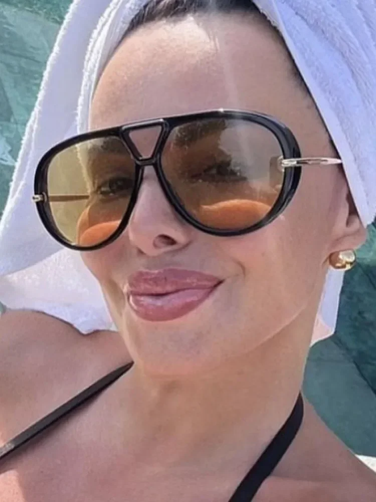 Винтажные Ретро Металлические Двойные Мосты Круглые Солнцезащитные Очки Женские Брендовые Модные Панк Градиентные Оттенки Трендовые Солнцезащитные Очки UV400