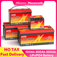 12V 50Ah 100Ah 200Ah 300Ah LiFePo4 Battery Pack 24V 36V 48V Lithium Ion Phosphate Batteries Built-in BMS For Golf Cart EV RV