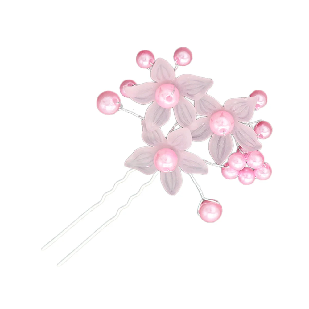 

5pcs Frosted Hairpin Headdress U Shaped Bridal Accessories Women Beads Wedding Pearl Flower Pins Pearls Flowers