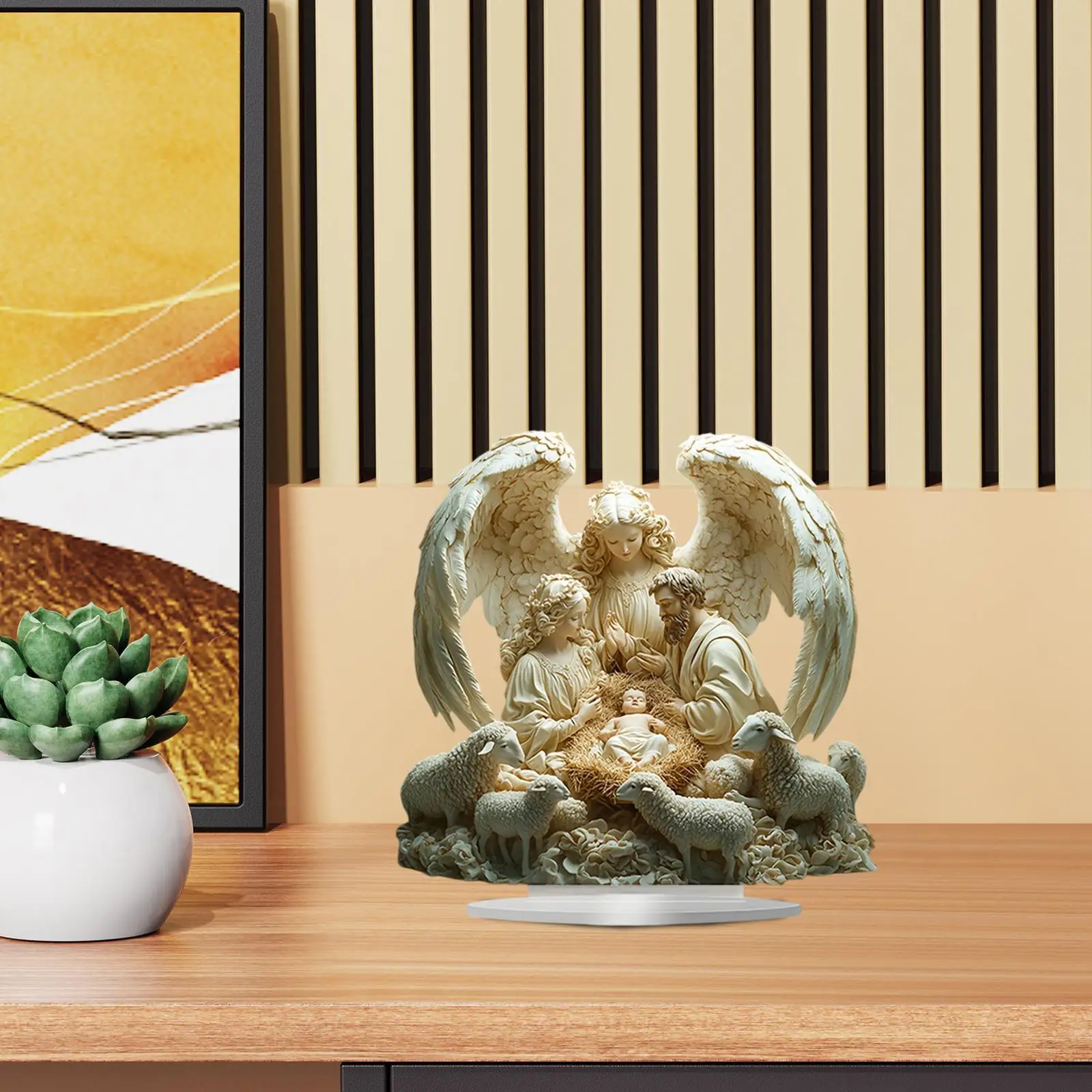 

Акриловый семейный декор с ангелом, привлекательный уникальный идеальный подарок, украшение «сделай сам», настольная центральная часть, 2D плоский орнамент, украшение для вечеринки