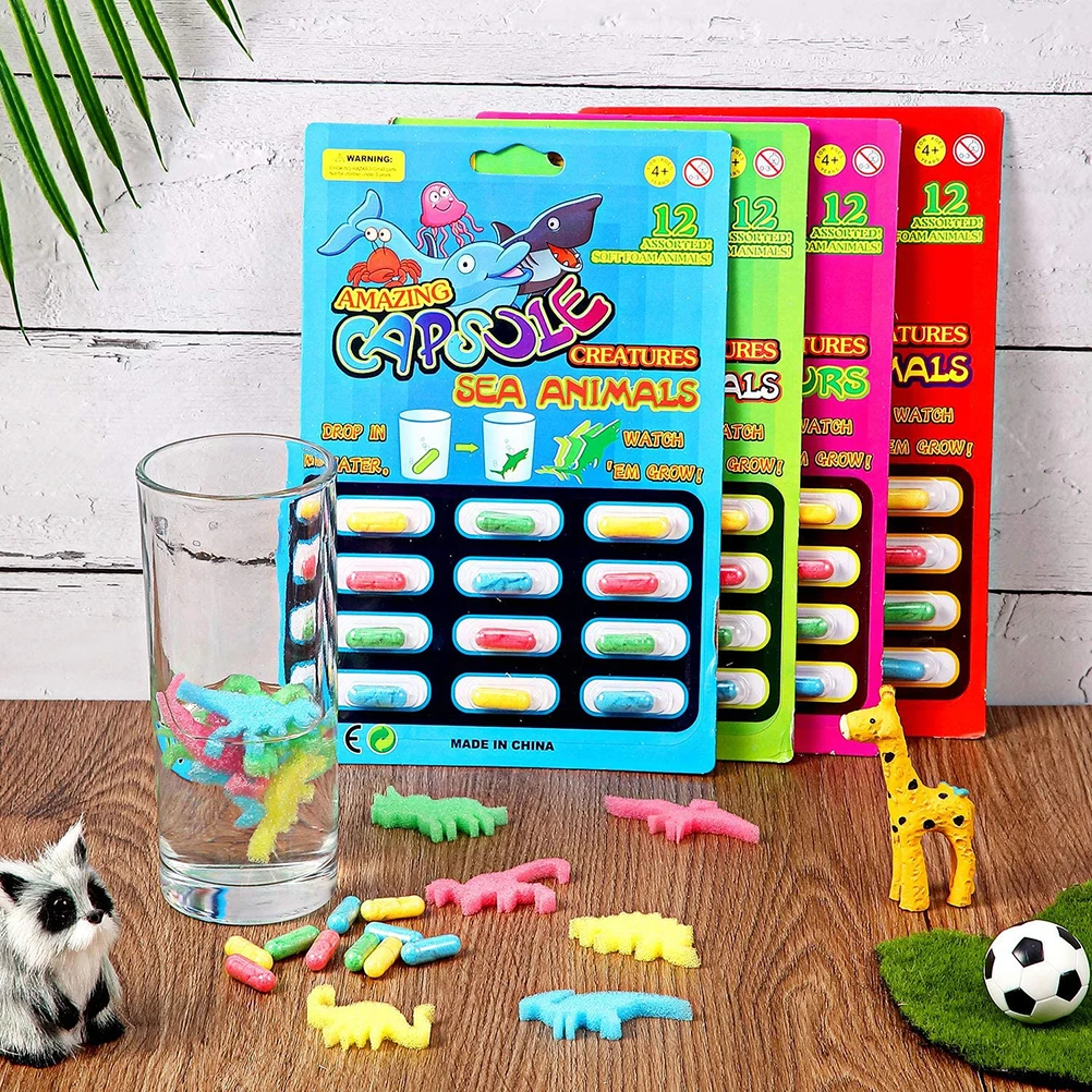 

ZK30 4 Packs Grow Capsules Growing in Water Animals Toys Baby Cognition Toys Educational Toy