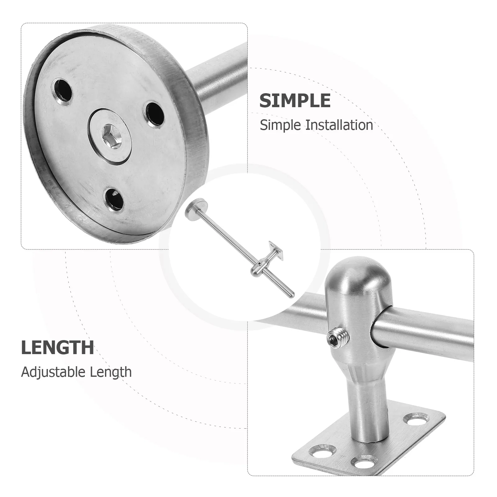 

Stainless Steel Handrail Stair Support Column Adjustable Indoor Staircase Safety Holder Modern Design Railing For