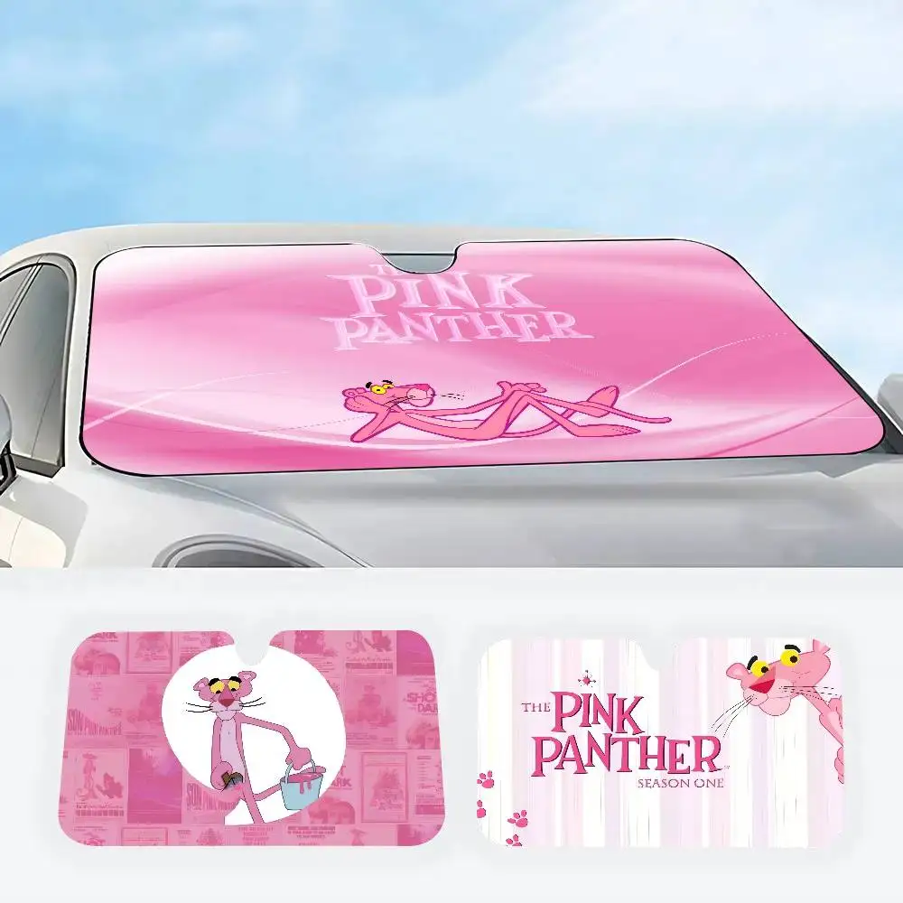Parasol para Parabrisas, Parasol Rosa para Coche con Flores, Visera Estética para Coche, Decoración Popular P-PantherS Cool P-Pink