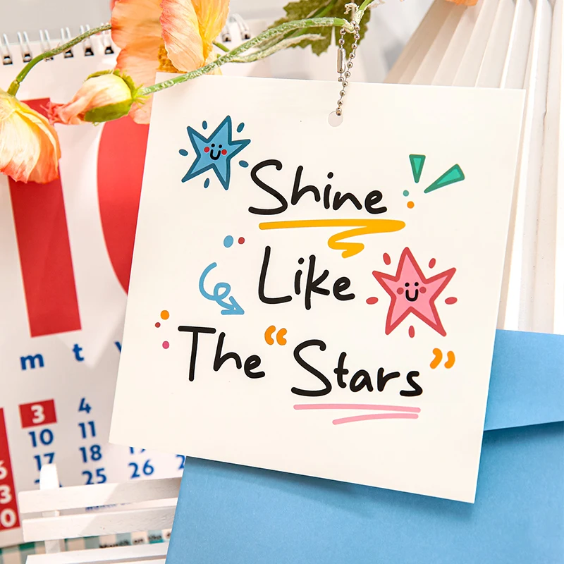 Mr.Paper 20PCS Creative Colorful Happy Birthday Cards Paper Sqaure Greeting Cards Pattern Blank Back Message Cards Package