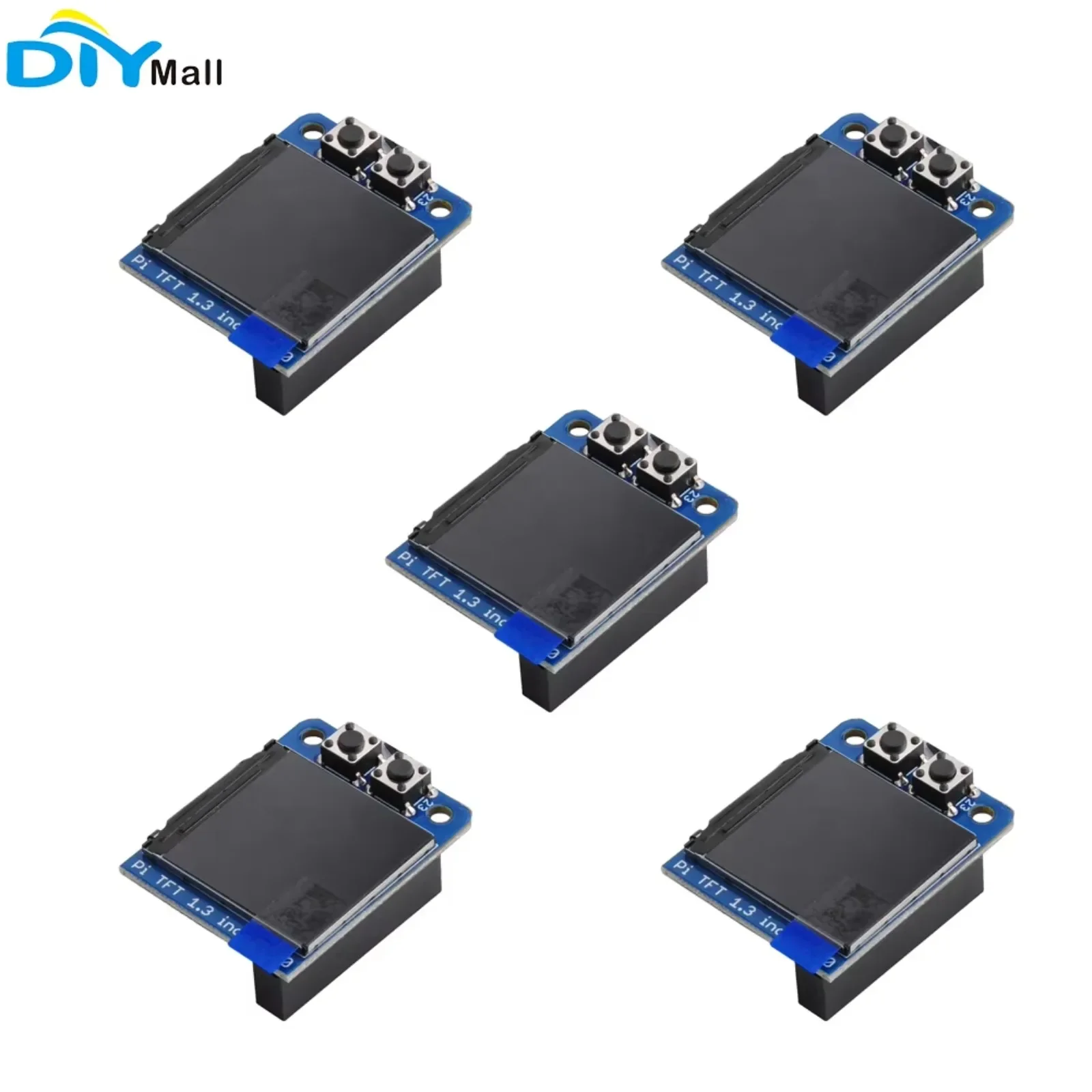

5PCS Mini PiTFT 1.3" 1.3inch Full Color 240x240 pixel IPS Display ST7789 Driver SPI Interface 3.3V for Raspberry Pi