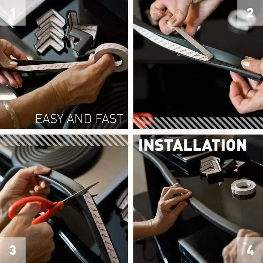 Listwy ochronne na rogi dla dzieci 2M z miękkim wypełnieniem z pianki NBR, ochraniacze na krawędzie i rogi, odpowiednie do kominków, stołów i szafek.