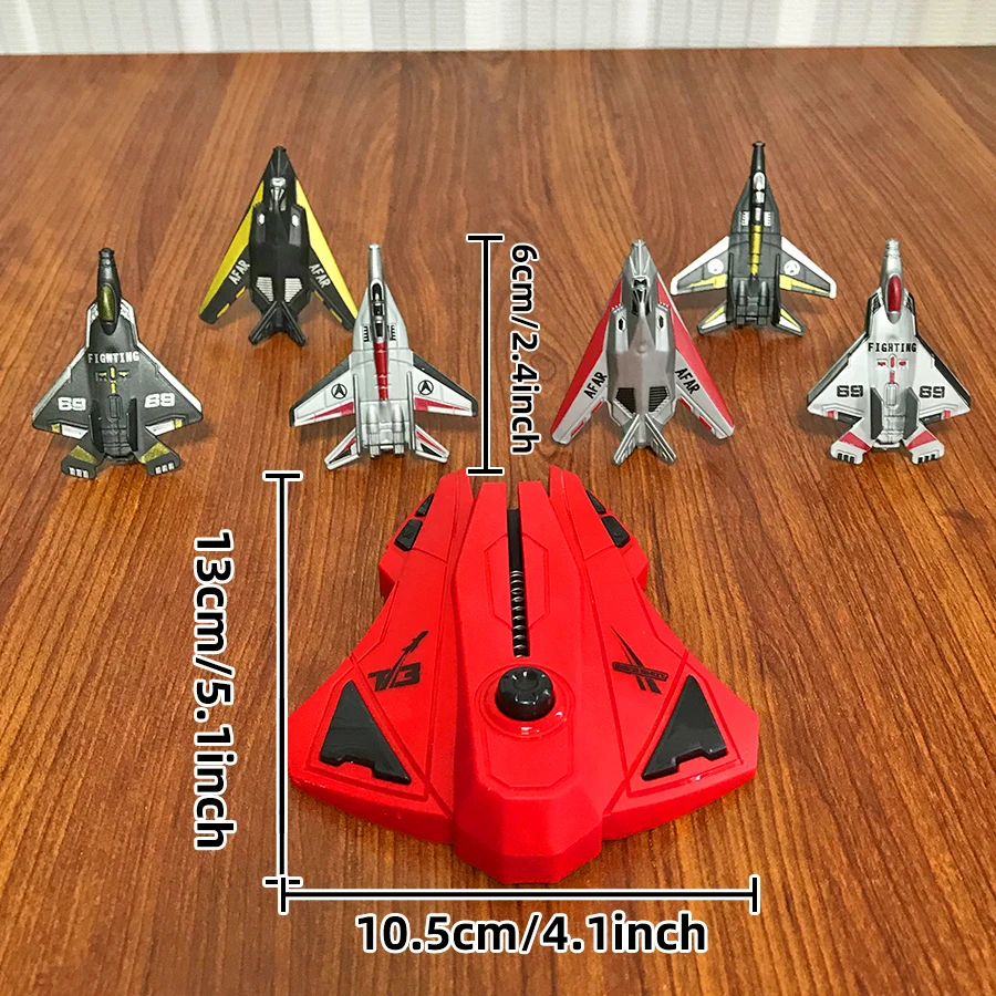 

Детский набор самолетов-катапульт, интерактивная игрушка для мальчиков для игр на улице, красная пусковая установка + 6 самолетов