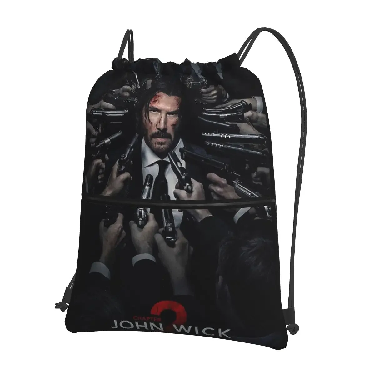 John Wick 4 Movie Portable Backpacks Drawstring Bag Fashion Drawstring Bundle Pocket Storage Bags For Travel Sport Man Woman