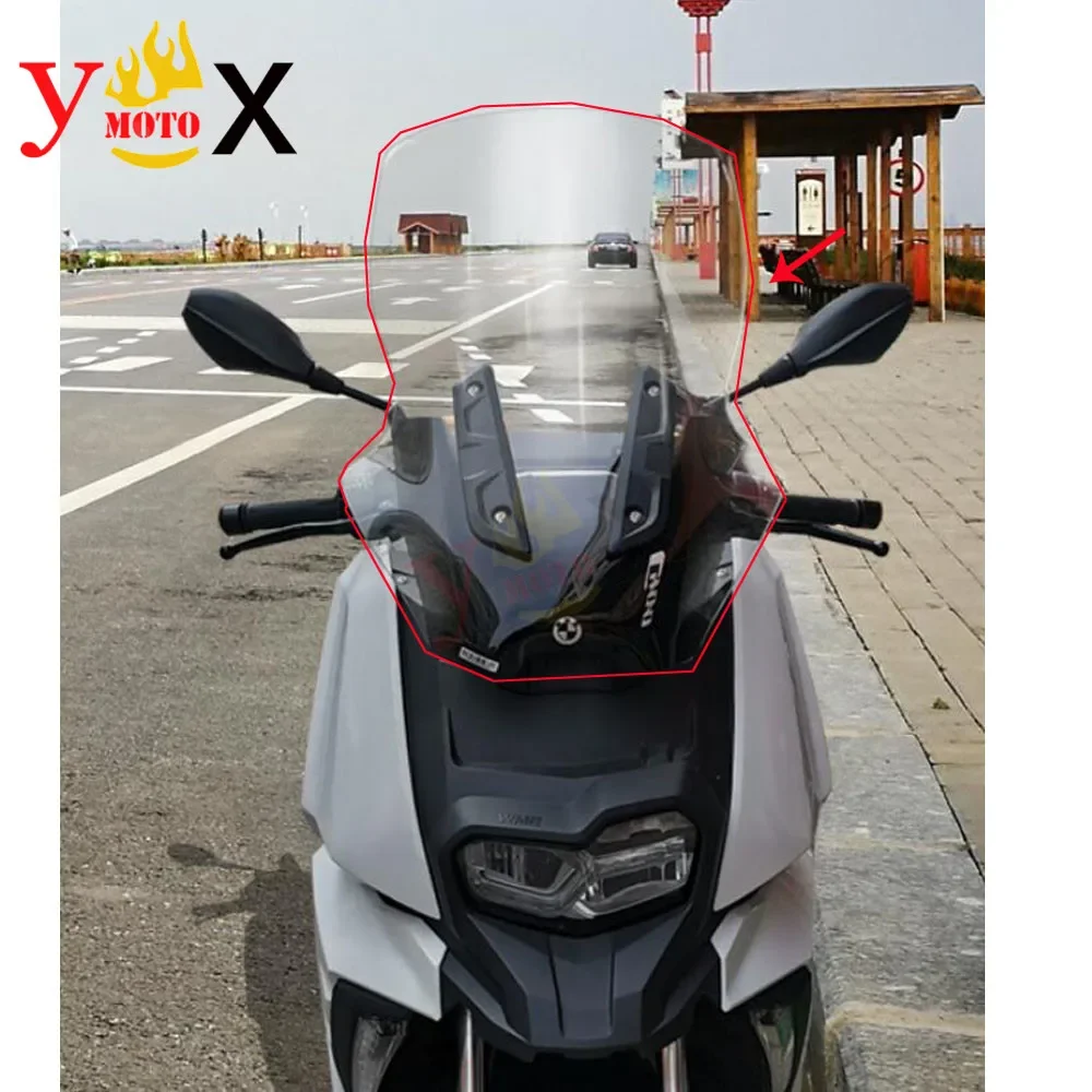 C400 X Motorcycle Clear 4MM/5MM 55CM Front Windscreen Windshield Wind Glass Deflector For BMW C400X