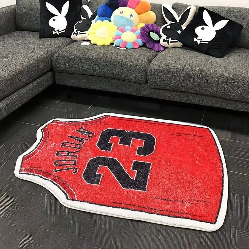 VIKAMA 23 Basketball Jersey Pattern Creative Carpet Bedroom Bedside Floor Rug Living Room Sofa Decorative Floor Mat