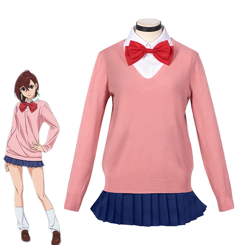 

Anime Dandadan Momo Ayase Cosplay Costume Women Adult V-neck Sweater JK High School Uniform Pullover Accessories Outfits Cosplay