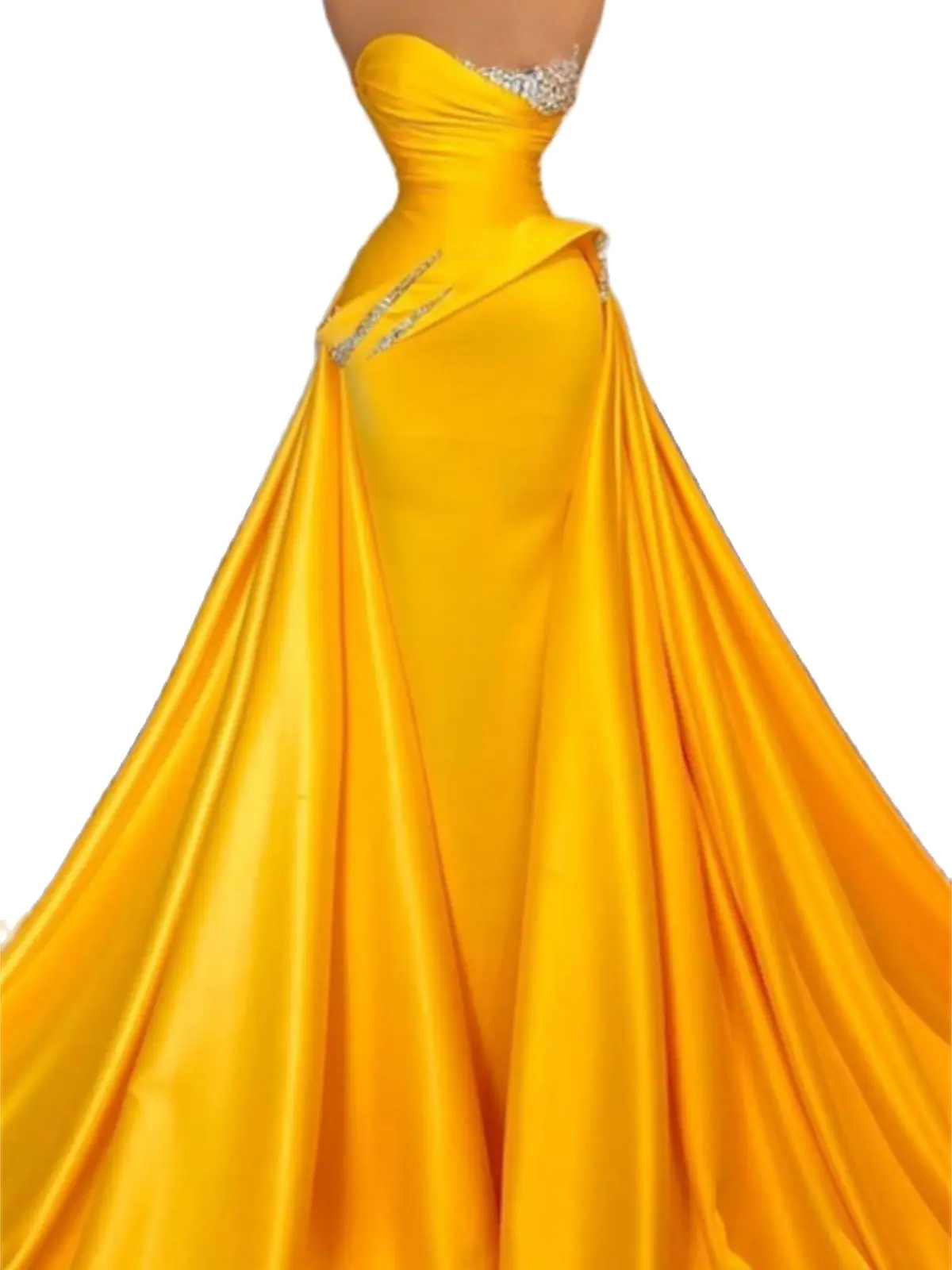 Robe de soirée de Rhsirène jaune fibre pour femme, magnifique robe éducative, 2024