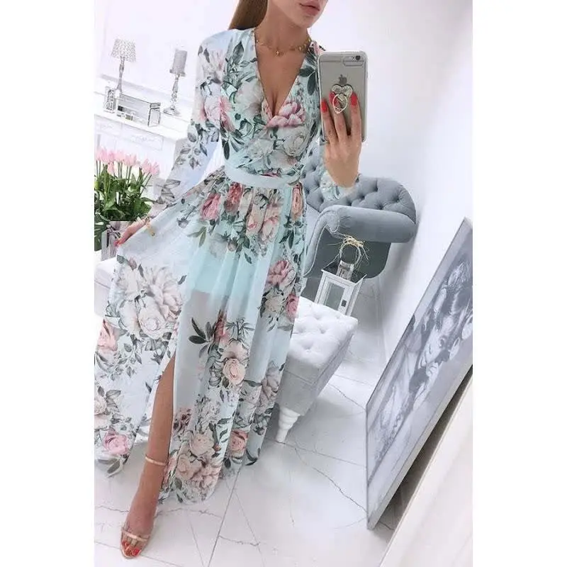 La robe chiffon imprimé manches courtes | Contemporaine | Magasinez des