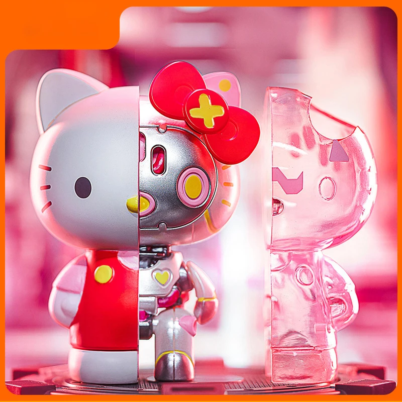 Sanrio KT Cat Semi-mecha Blind Box Cute Model Doll Kawaii Toys Room Car Decor Birthday Gifts Mysterious Anime Figure Models Toy