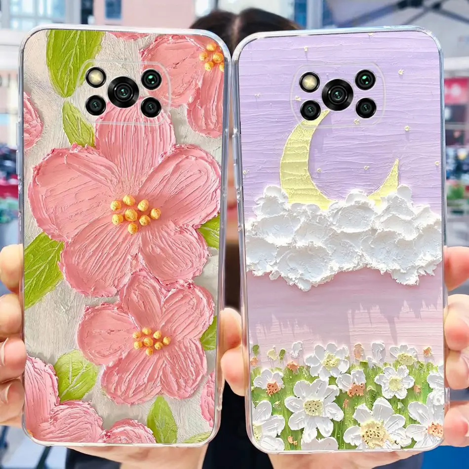 For Xiaomi Poco X3 Case Poco X3 Pro 2023 Cute Painted Phone Back Cover For POCO X3 NFC PocoX3 X 3 X3Pro Soft Silicone TPU Bumper