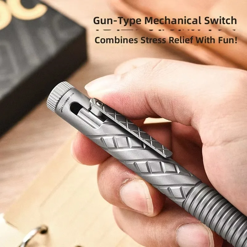 Portable Multifunctional Titanium  Tactical Pen Fidget Spinner Stress Relief EDC Ballpoint Pen Ideal Gift for Men Daily Carry