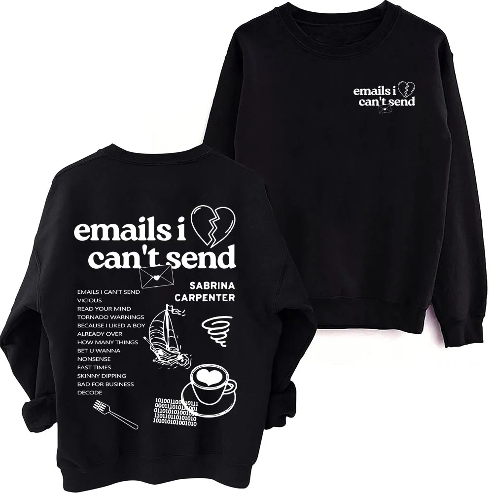 Sabrina Carpenter Sweatshirt Emails I Can't Send Tracklist Oversized Hoodie Autumn