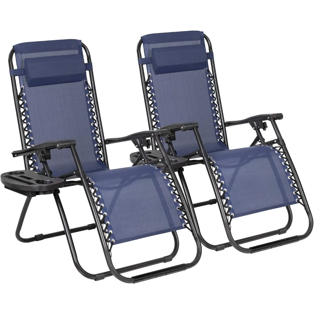 

Zero Gravity Chair Patio Outdoor Adjustable Reclining Folding Chair Lawn Lounge Chair for Deck Beach Yard and Beach with Pillow