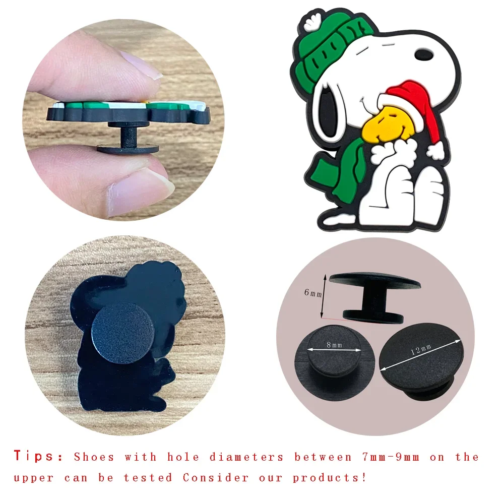 12 Stück Anime Snoopy Cartoon Schuh-Charms PVC Niedliche Deko-Accessoires Set für Clogs Sandalen DIY Ornamente Geschenk – Detail 2