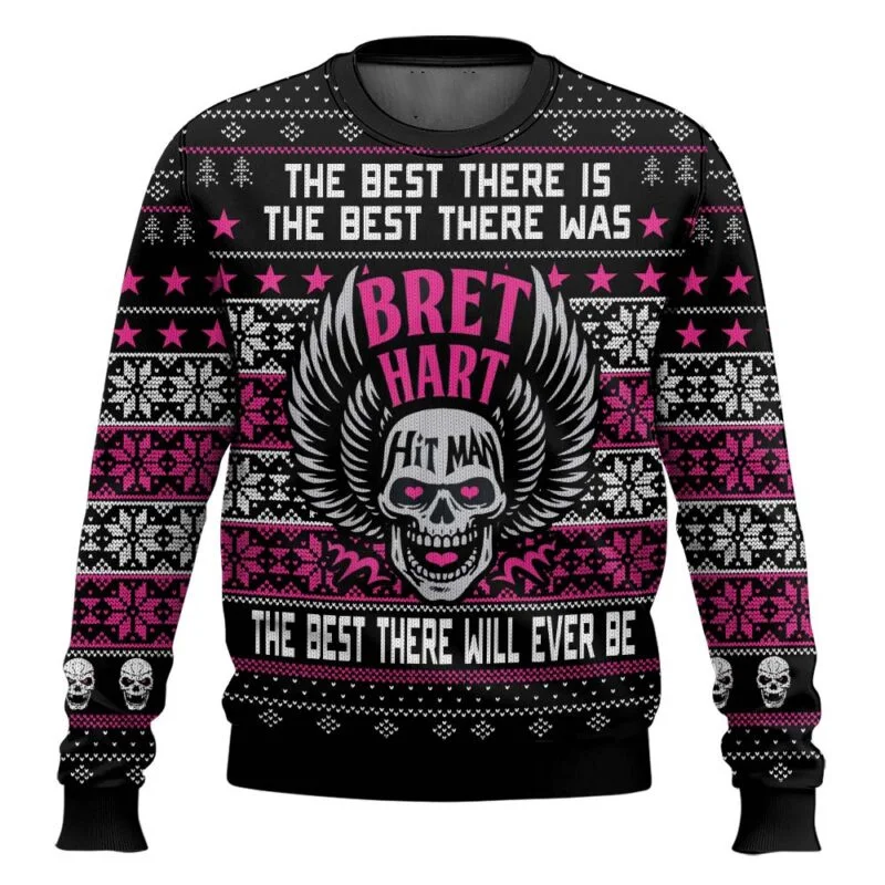 Famous wrestler Brett Hart 2026 new Christmas happy ugly Christmas gift casual sports couple outdoor hooded sweatshirt - view 3