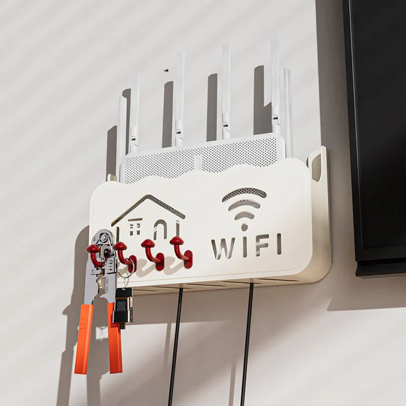 Home Router Storage Rack Wandmontierte Set-Top-Box Aufbewahrungsbox WiFi Storage Rack Holder Wandmontiertes Lagerregal