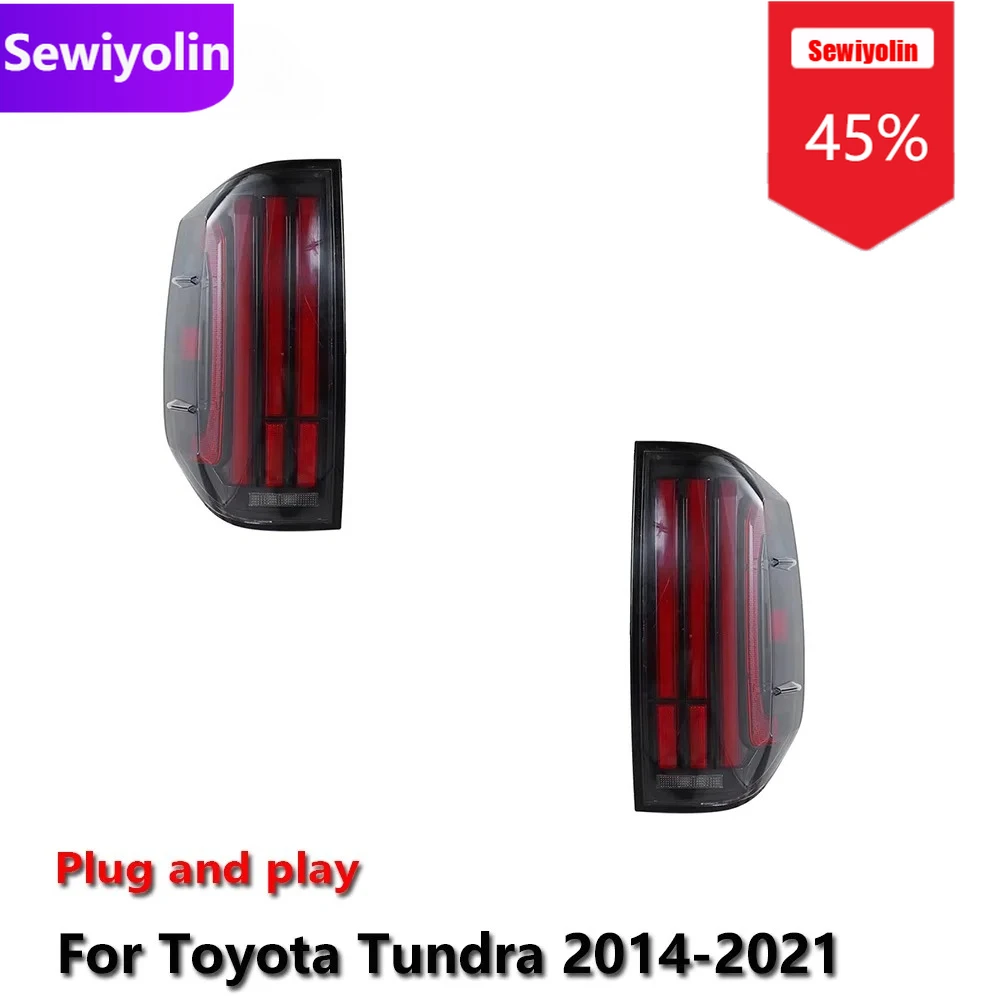 

Автомобильные светодиодные задние фонари DRL в сборе для Toyota Tundra 2014-2021, авто противотуманные фары DRL, стоп-сигналы поворота Plug and Play